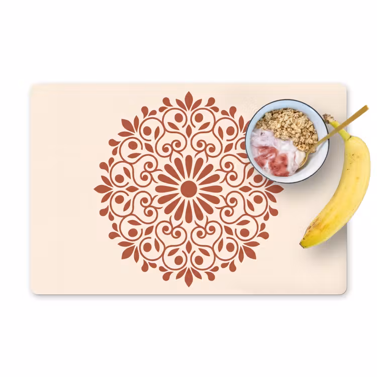 Placemat - 6 stuks - Decoratie - Cirkel - Symmetrisch - Modern - Roodbruin — 1