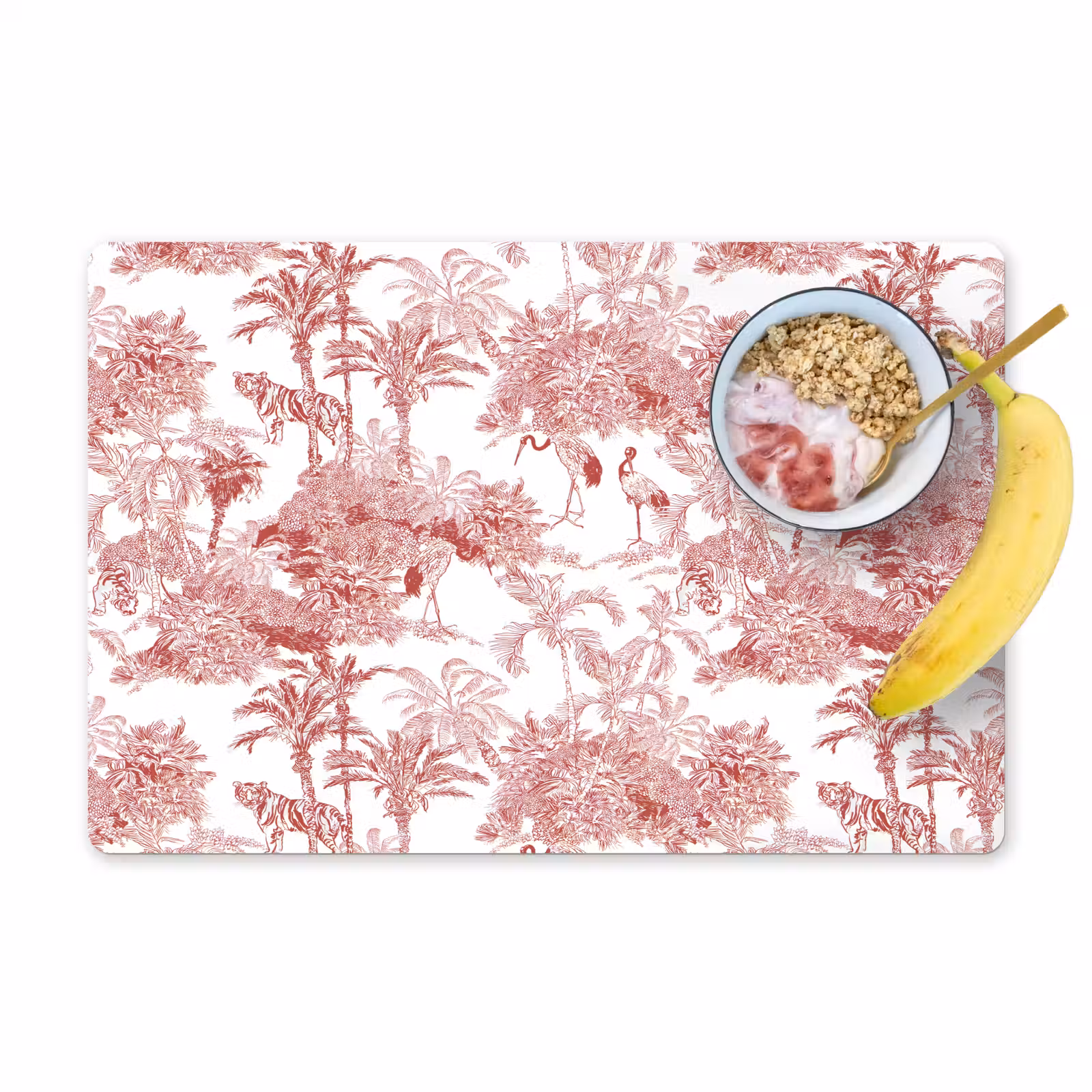 Placemat - 6 stuks - Tijger - Jungle - Natuur - Rood — 1