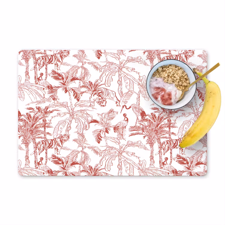 Placemat - 6 stuks - Dieren - Abstract - Rood — 1