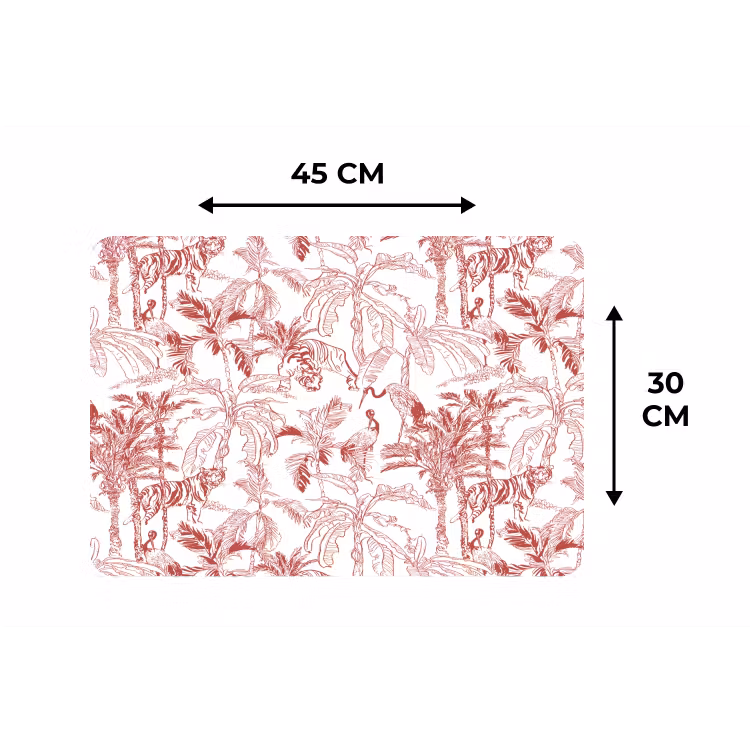 Placemat - 6 stuks - Dieren - Abstract - Rood — 3