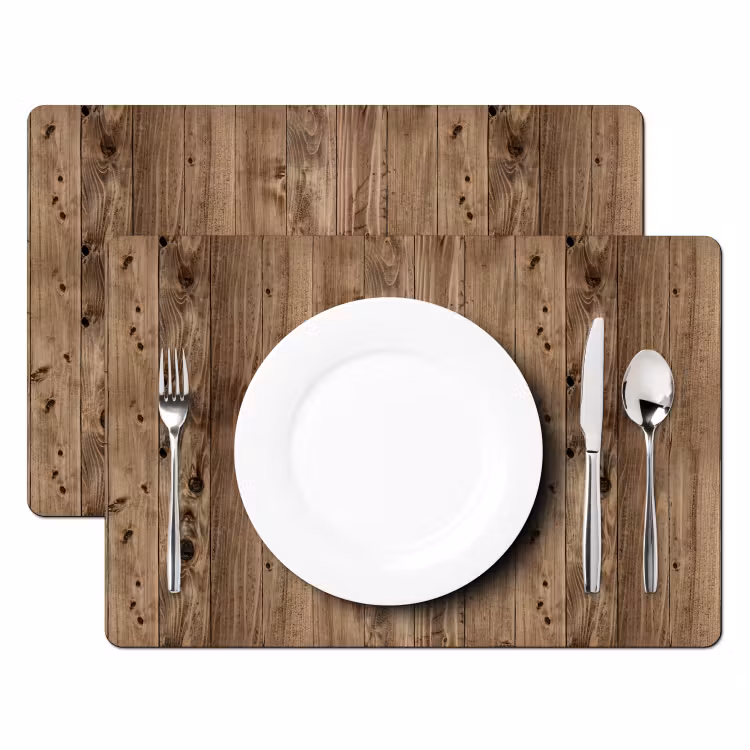 Placemat - 6 stuks - Eikenhout - Patronen - Planken — 2