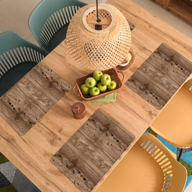 Placemat - 6 stuks - Eikenhout - Patronen - Planken — 6
