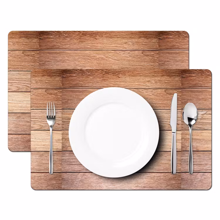 Placemat - 6 stuks - Eikenhout - Planken - Patronen — 2