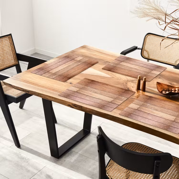 Placemat - 6 stuks - Eikenhout - Planken - Patronen — 5