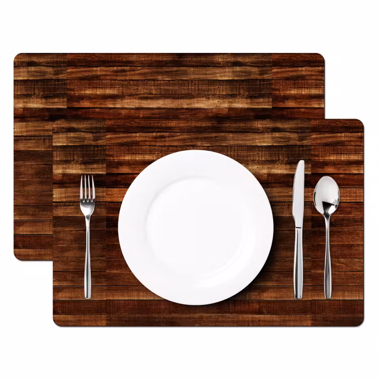 Placemat - 6 stuks - Hardhout - Robuust - Patronen — 2