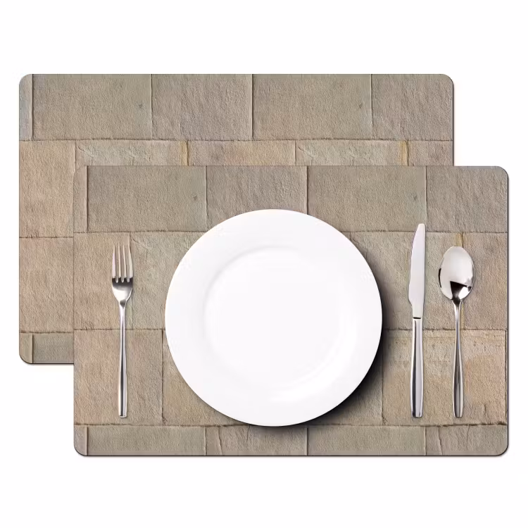 Placemat - 6 stuks - Hardstenen - Zandsteen - Geel — 2