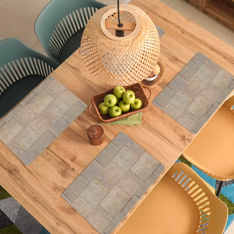 Placemat - 6 stuks - Hardstenen - Zandsteen - Geel — 6
