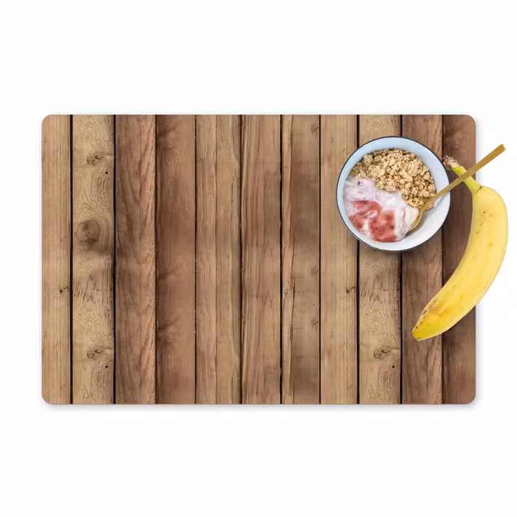 Placemat - 6 stuks - Hout - Brocante - Patronen — 1