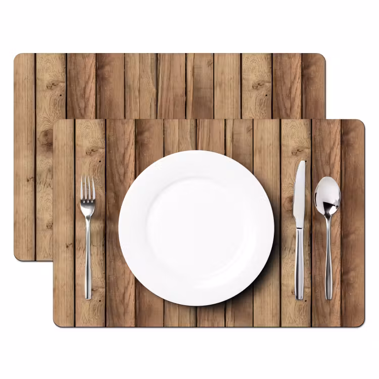 Placemat - 6 stuks - Hout - Brocante - Patronen — 2