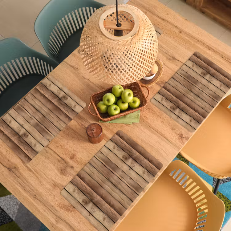 Placemat - 6 stuks - Hout - Brocante - Patronen — 6