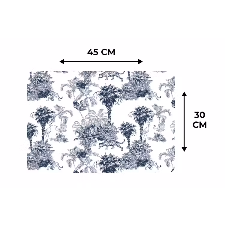 Placemat - 6 stuks - Jungle - Beplanting - Blauw — 3