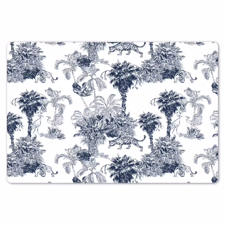 Placemat - 6 stuks - Jungle - Beplanting - Blauw — 7