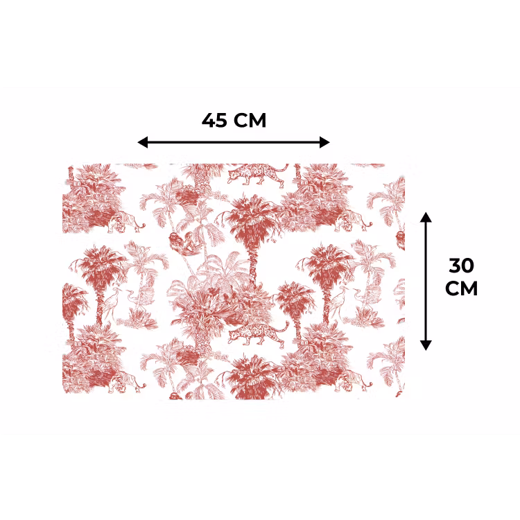 Placemat - 6 stuks - Jungle - Natuur - Rood — 3