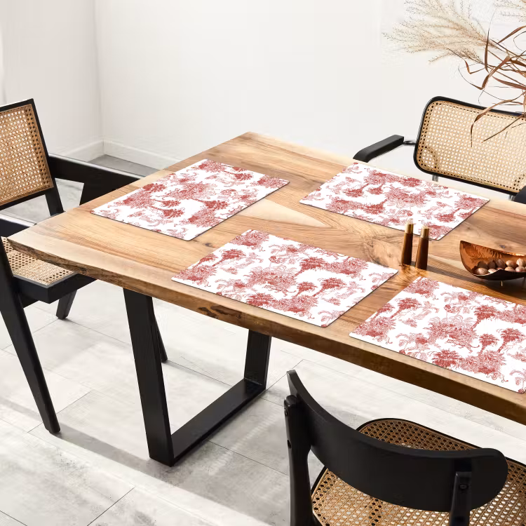 Placemat - 6 stuks - Jungle - Natuur - Rood — 5