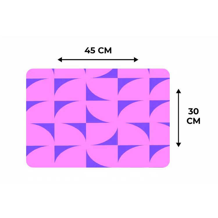 Placemat - 6 stuks - Kwadranten - Paars - Roze - Vierkanten — 3