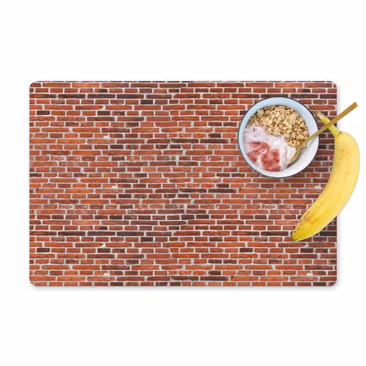 Placemat - 6 stuks - Muur - Bakstenen - Versleten - Voegen — 1
