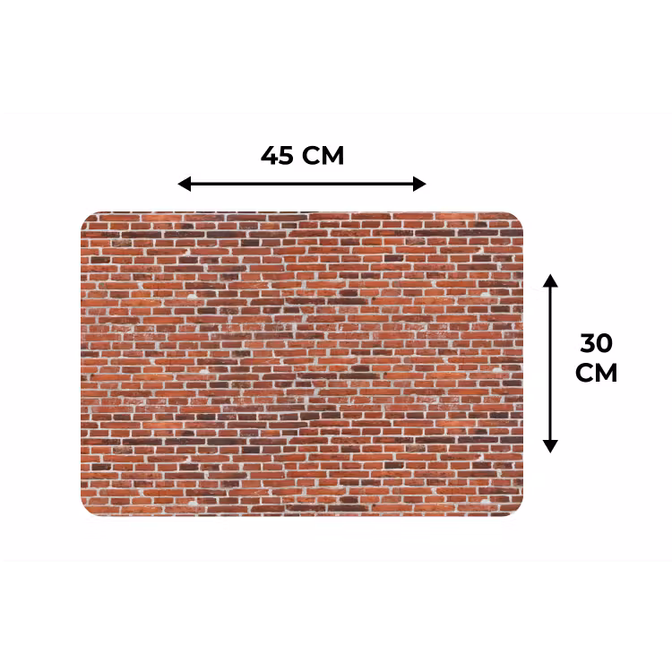 Placemat - 6 stuks - Muur - Bakstenen - Versleten - Voegen — 3