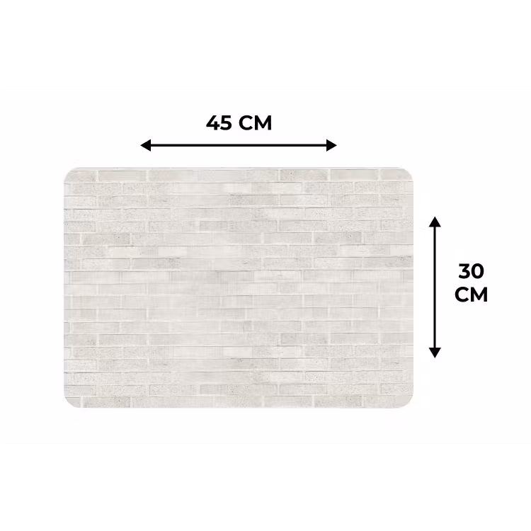 Placemat - 6 stuks - Muur - Wit - Bakstenen — 3