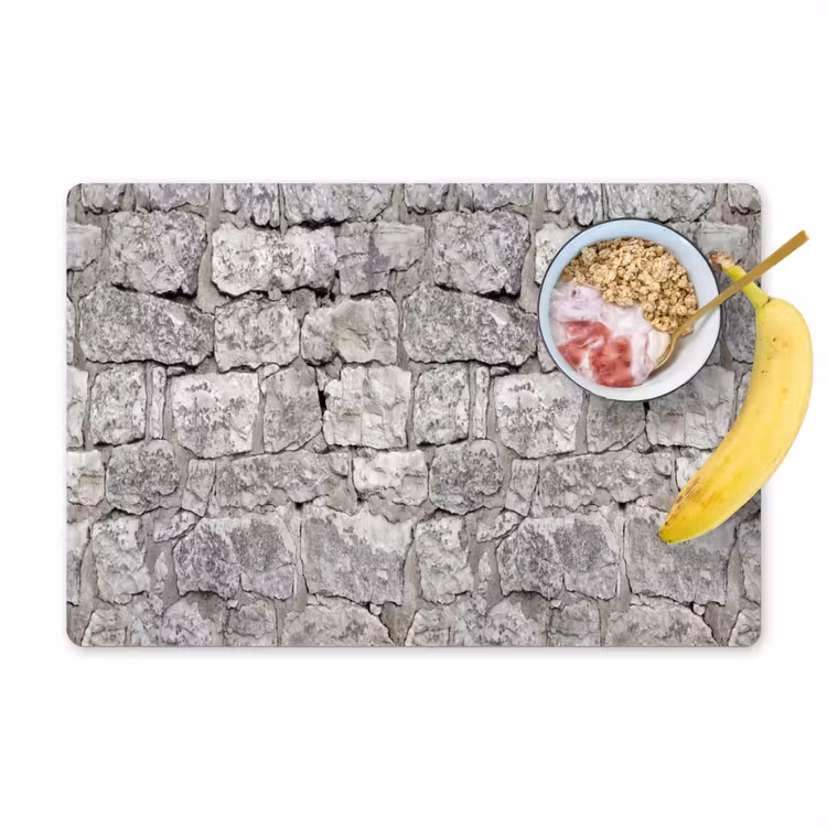 Placemat - 6 stuks - Natuurstenen - Muur - Afbrokkeling — 1