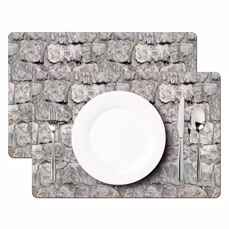 Placemat - 6 stuks - Natuurstenen - Muur - Afbrokkeling — 2