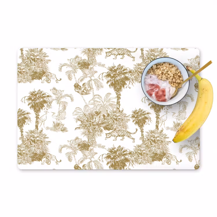 Placemat - 6 stuks - Oerwoud - Abstract - Beige — 1