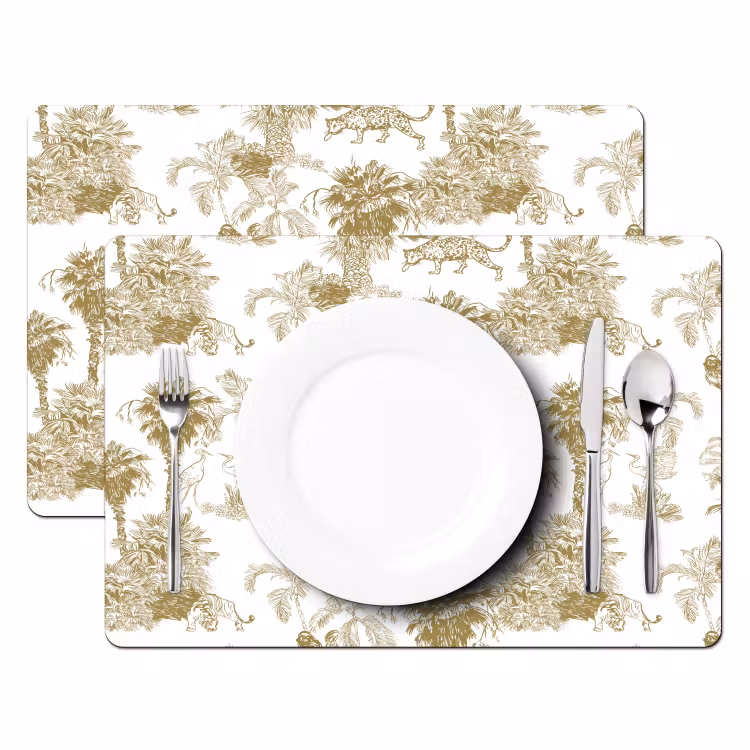 Placemat - 6 stuks - Oerwoud - Abstract - Beige — 2