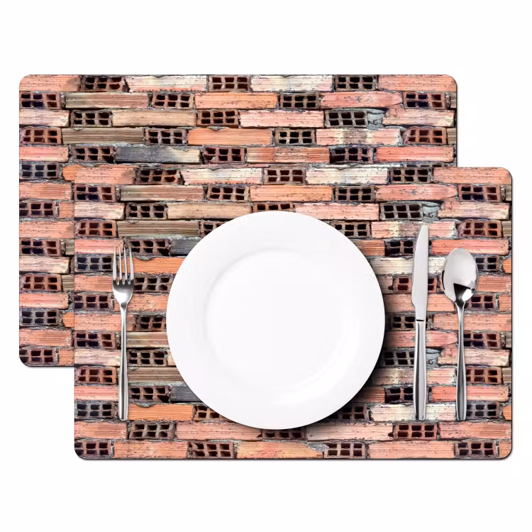 Placemat - 6 stuks - Oud - Stenen - Muur — 2