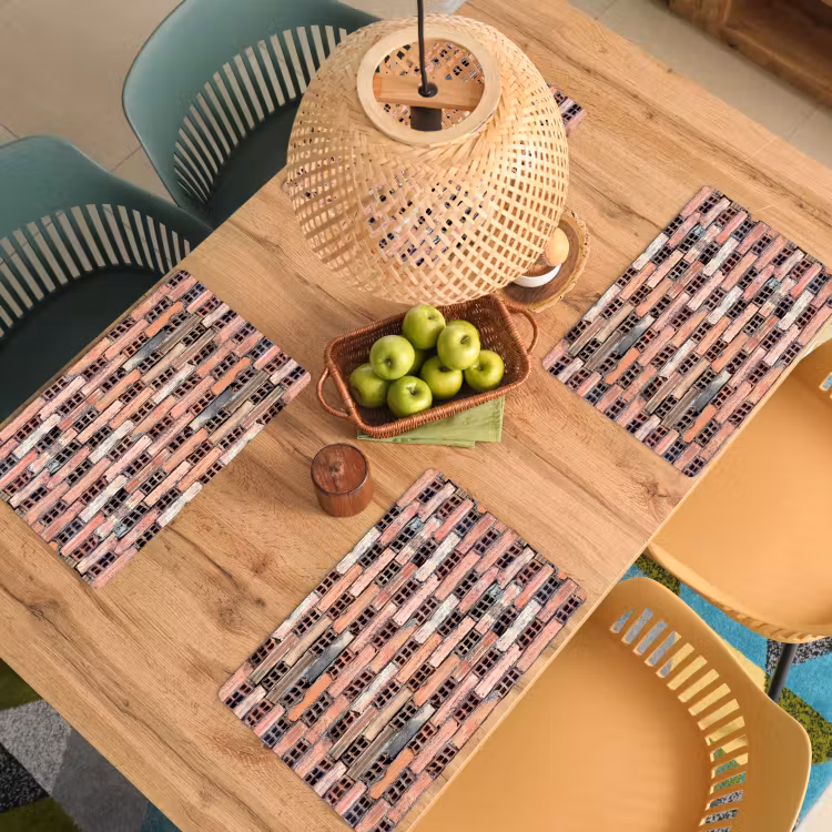Placemat - 6 stuks - Oud - Stenen - Muur — 6