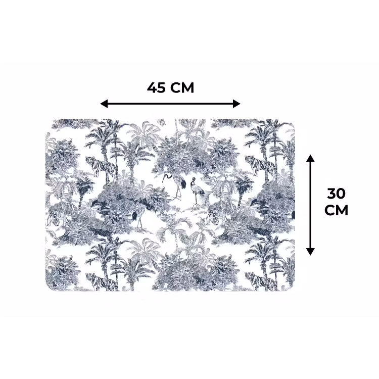 Placemat - 6 stuks - Palmbomen - Jungle - Abstract - Blauw — 3
