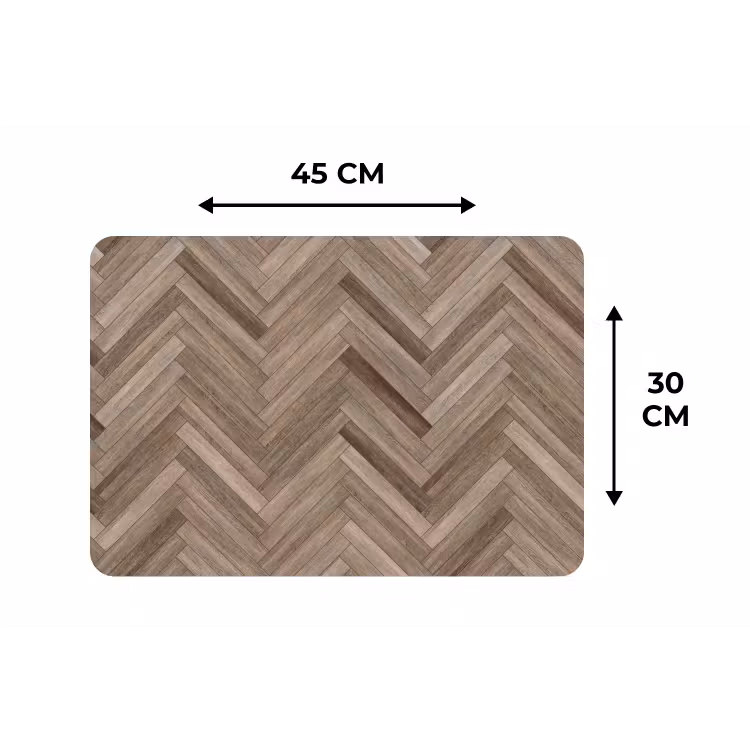 Placemat - 6 stuks - Patronen - Hout - Bruin — 3