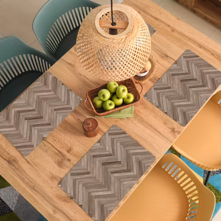 Placemat - 6 stuks - Patronen - Hout - Bruin — 6