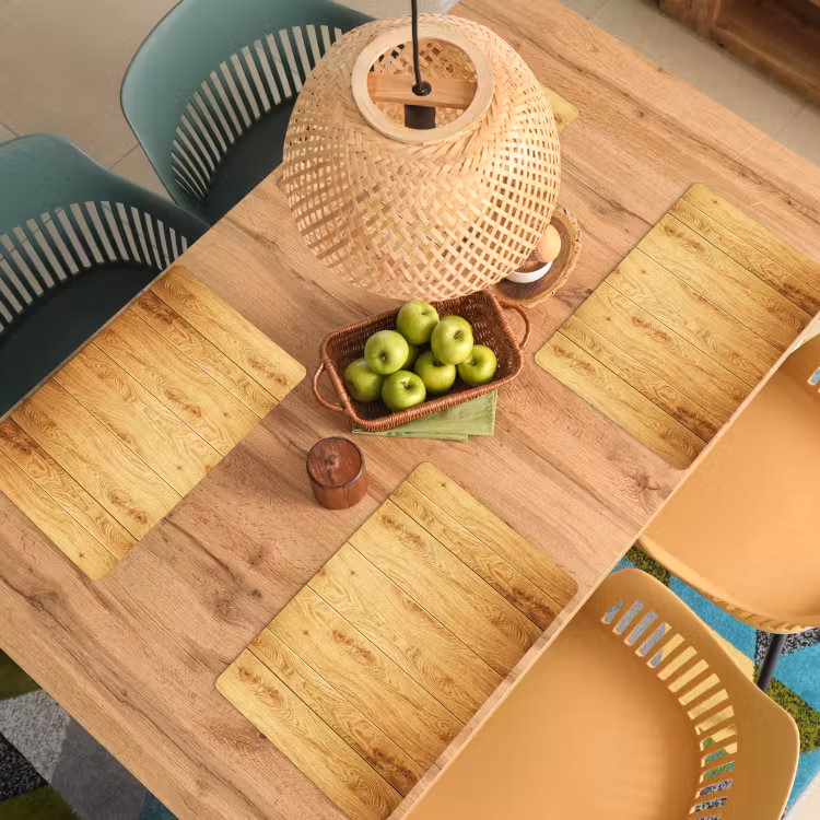 Placemat - 6 stuks - Patronen - Planken - Natuur — 6
