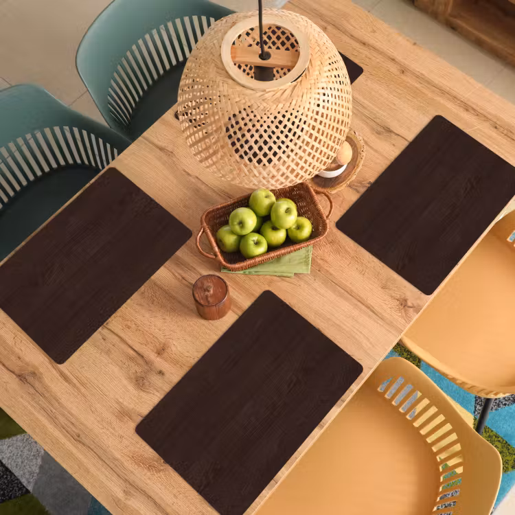 Placemat - 6 stuks - Patroon - Hardhout - Plank — 6