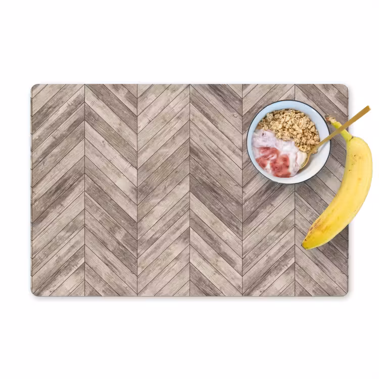Placemat - 6 stuks - Plank - Patronen - Brocante — 1