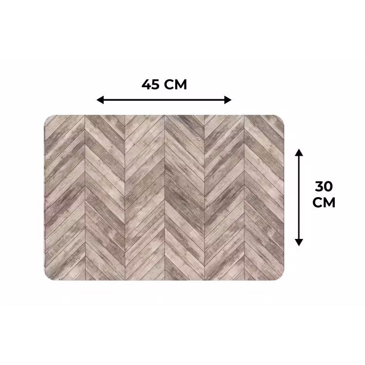 Placemat - 6 stuks - Plank - Patronen - Brocante — 3