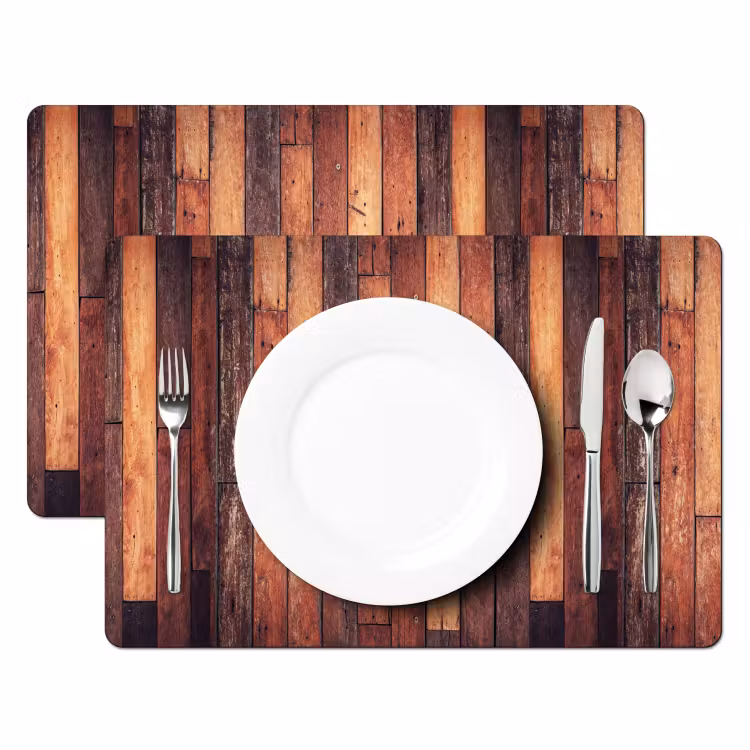 Placemat - 6 stuks - Plank - Vintage - Patroon — 2