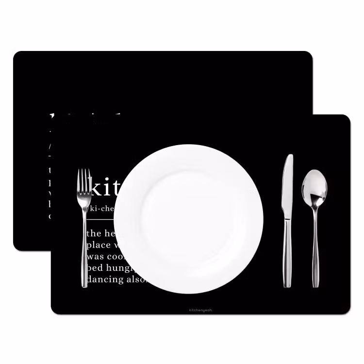 Placemat - 6 stuks - Quote - Zwart - Definitie keuken — 2
