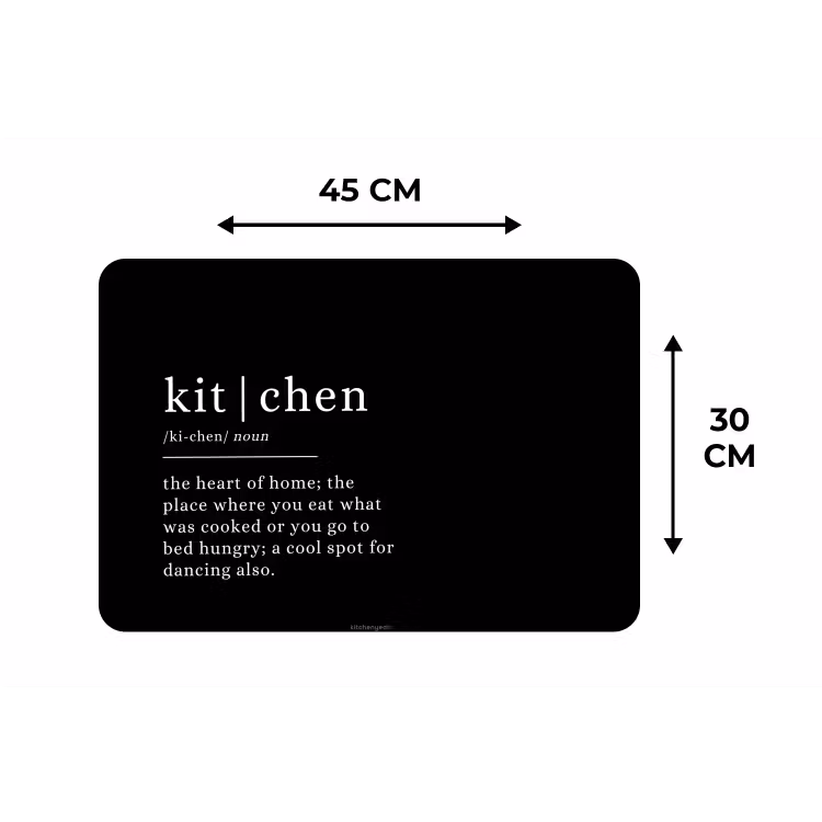 Placemat - 6 stuks - Quote - Zwart - Definitie keuken — 3