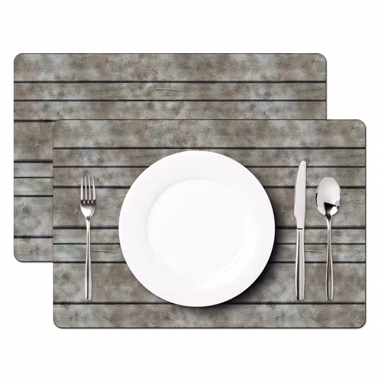 Placemat - 6 stuks - Retro - Plank - Patronen — 2
