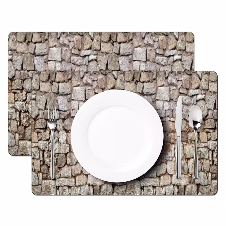 Placemat - 6 stuks - Ruw - Stenen - Muur - Natuurstenen — 2