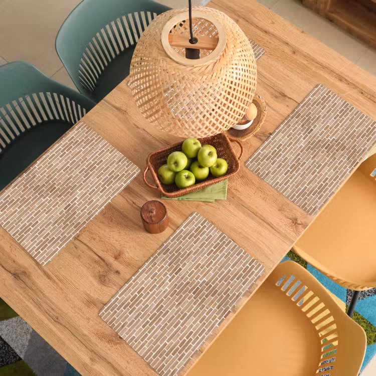 Placemat - 6 stuks - Stenen - Bruin - Licht - Patroon — 6