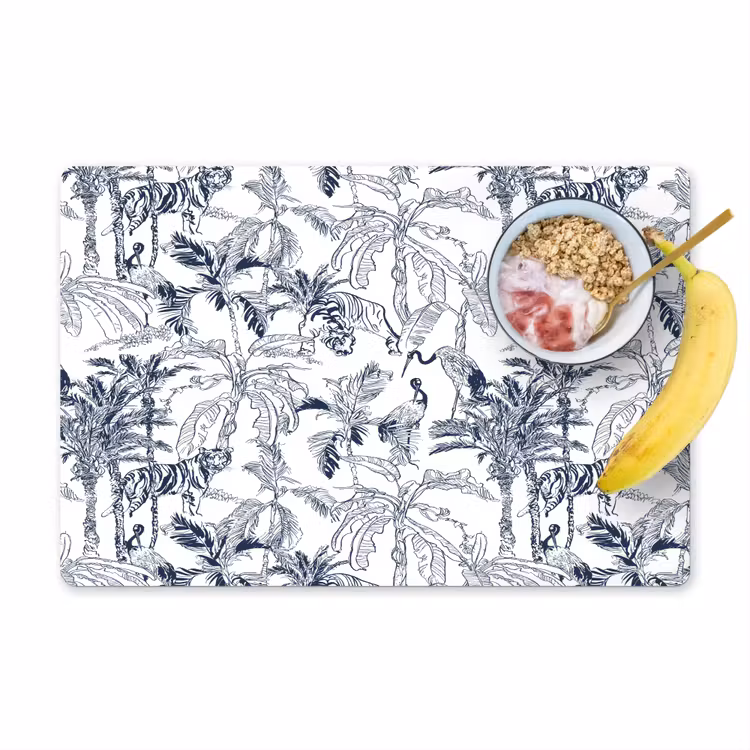Placemat - 6 stuks - Tijger - Jungle - Blauw — 1