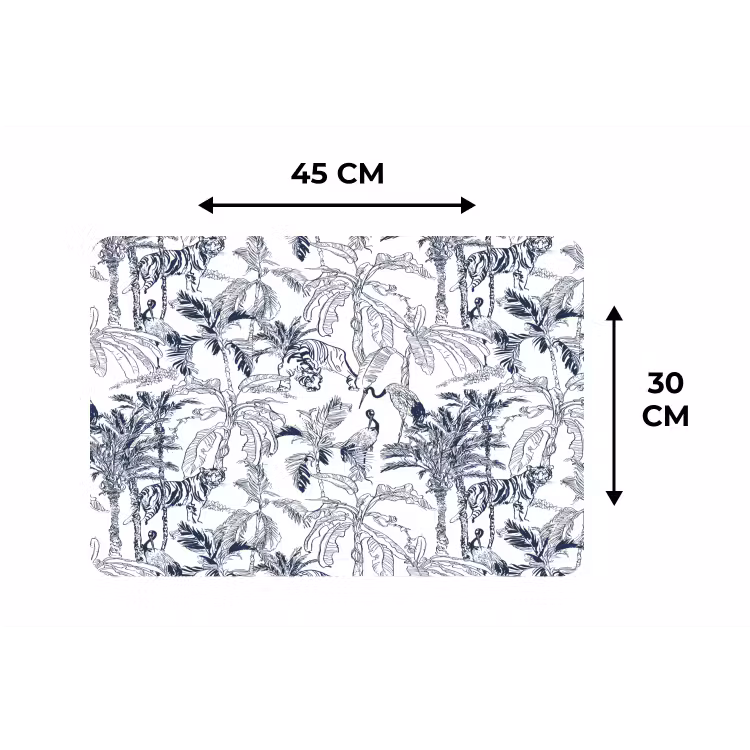 Placemat - 6 stuks - Tijger - Jungle - Blauw — 3