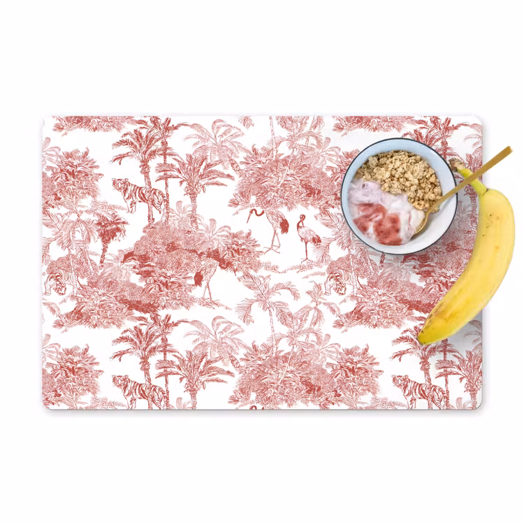 Placemat - 6 stuks - Tijger - Jungle - Natuur - Rood — 1