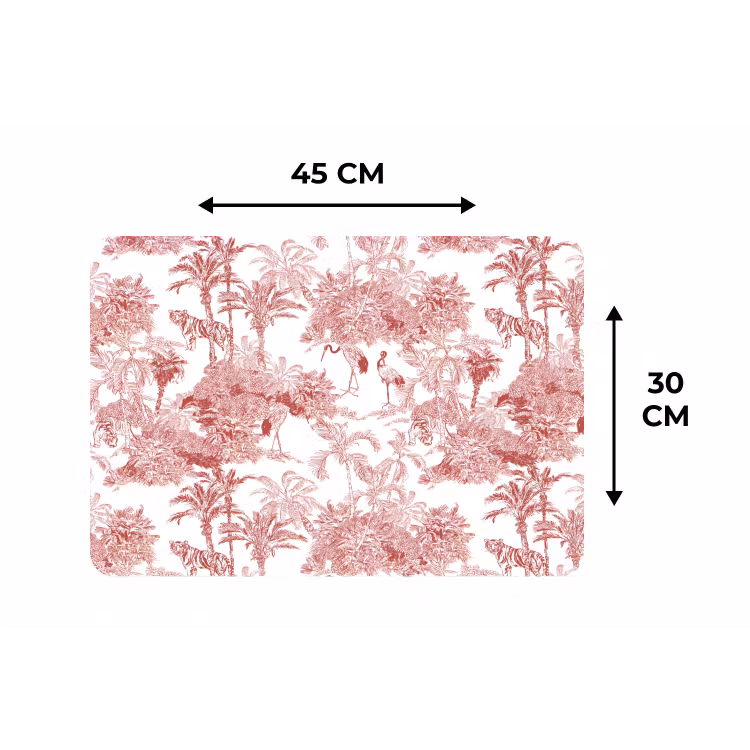 Placemat - 6 stuks - Tijger - Jungle - Natuur - Rood — 3
