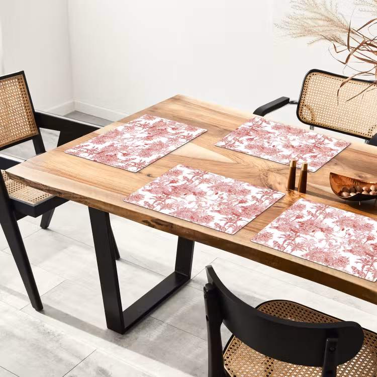 Placemat - 6 stuks - Tijger - Jungle - Natuur - Rood — 5