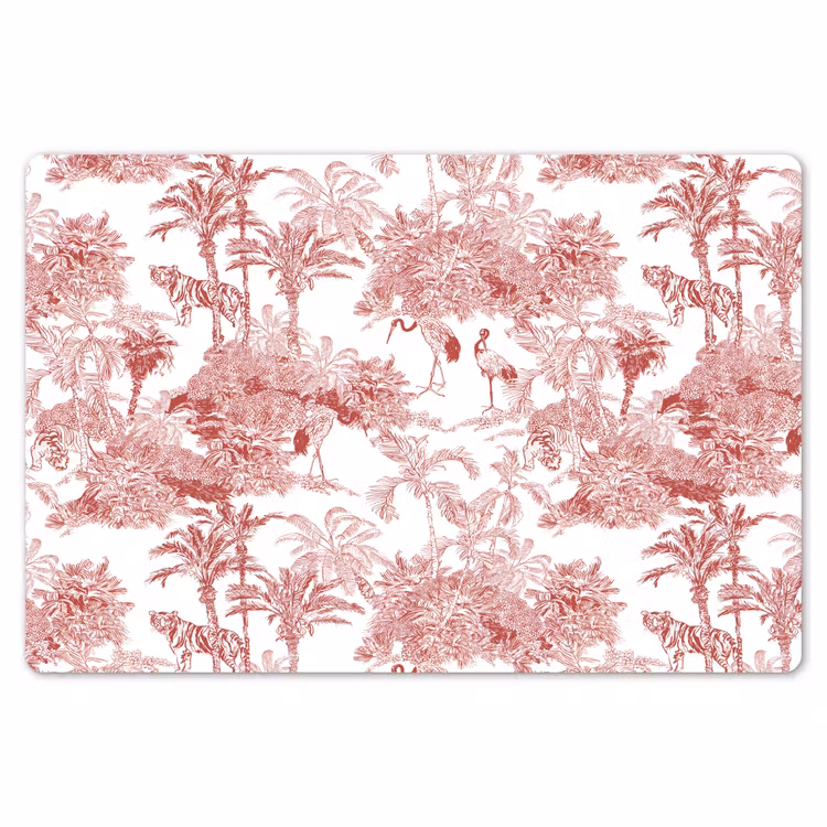 Placemat - 6 stuks - Tijger - Jungle - Natuur - Rood — 7