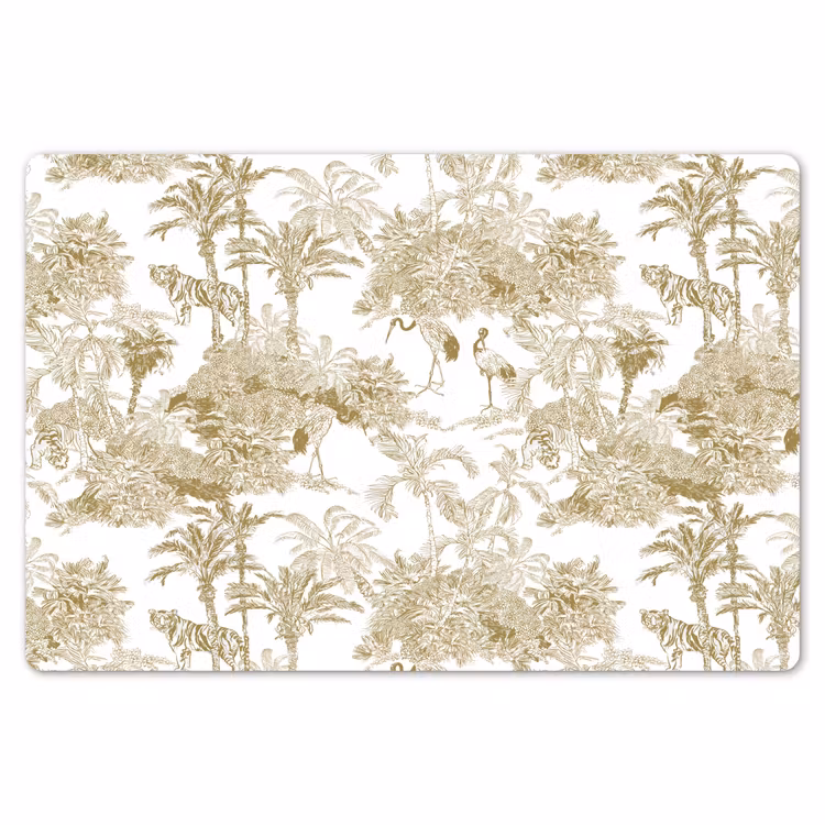 Placemat - 6 stuks - Tijger - Jungle - Vogel - Beige — 7