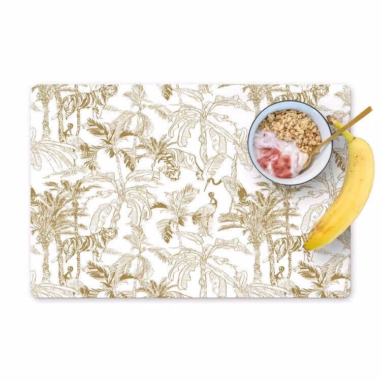 Placemat - 6 stuks - Tijger - Oerwoud - Beige — 1