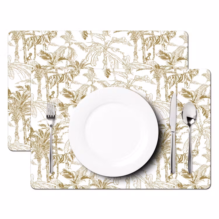 Placemat - 6 stuks - Tijger - Oerwoud - Beige — 2